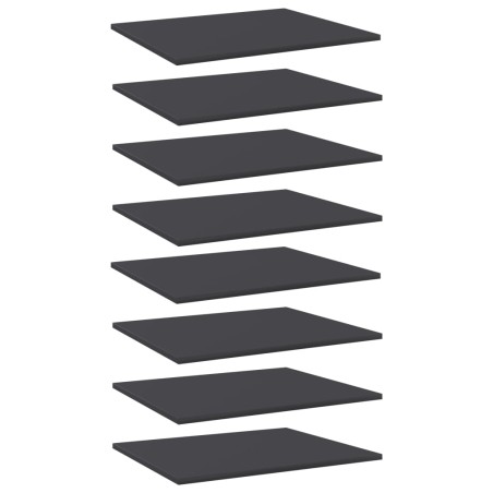 vidaXL Ripiani per Libreria 8 pz Grigi 60x50x1,5 cm Truciolato