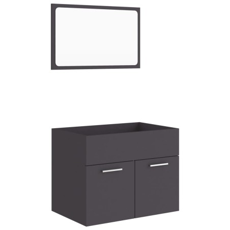 vidaXL Set Mobili da Bagno 2 pz Grigio in Truciolato