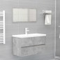 vidaXL Set Mobili da Bagno 2 pz Grigio Cemento in Truciolato vidaXL Set Mobili da Bagno 2 pz Grigio Cemento in Truciolato