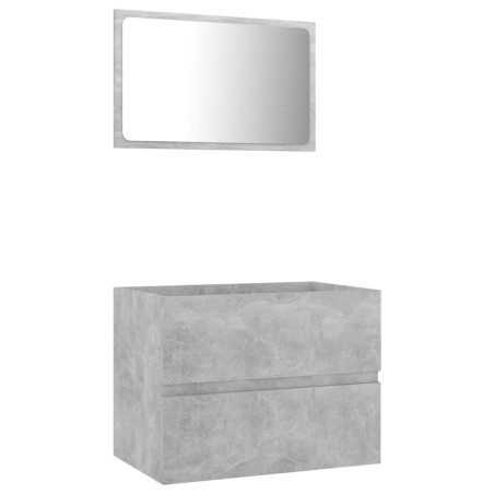 vidaXL Set Mobili da Bagno 2 pz Grigio Cemento in Truciolato