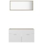 vidaXL Set Mobili da Bagno 2 pz Bianco e Rovere Sonoma in Truciolato vidaXL Set Mobili da Bagno 2 pz Bianco e Rovere Sonoma in Truciolato
