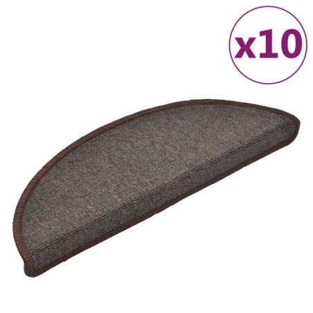 vidaXL Tappetini per Scale 10 pz 65x24x4 cm Marrone Caffè