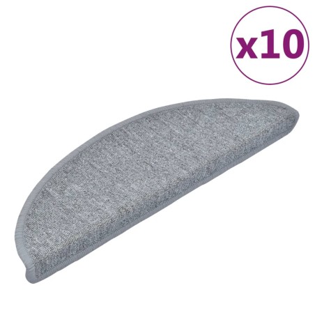 vidaXL Tappetini per Scale 10 pz 56x17x3 cm Grigio Chiaro