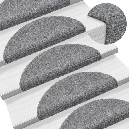 vidaXL Tappetini per Scale Adesivi 10 pz 56x17x3 cm Grigio Chiaro