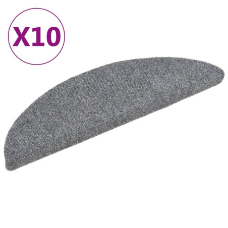 vidaXL Tappetini per Scale Adesivi 10 pz 56x17x3 cm Grigio Chiaro