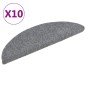 vidaXL Tappetini per Scale Adesivi 10 pz 56x17x3 cm Grigio Chiaro