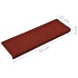 vidaXL Tappetini per Scale 5 pz Bordeaux 65x21x4 cm Tessuto Agugliato vidaXL Tappetini per Scale 5 pz Bordeaux 65x21x4 cm Tessuto Agugliato