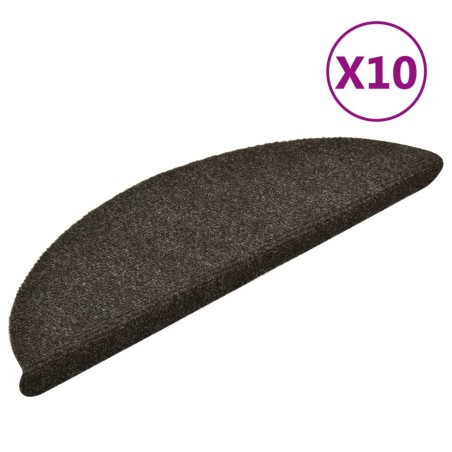 vidaXL Tappetini per Scale 10 pz Marrone Chiaro 56x17x3 cm Agugliati