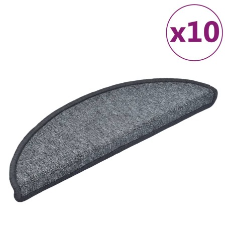 vidaXL Tappetini per Scale 10 pz 56x17x3 cm Grigio Scuro