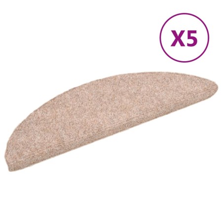 vidaXL Tappetini Adesivi per Scale 5 pz 56x17x3 cm Marroni Agugliati
