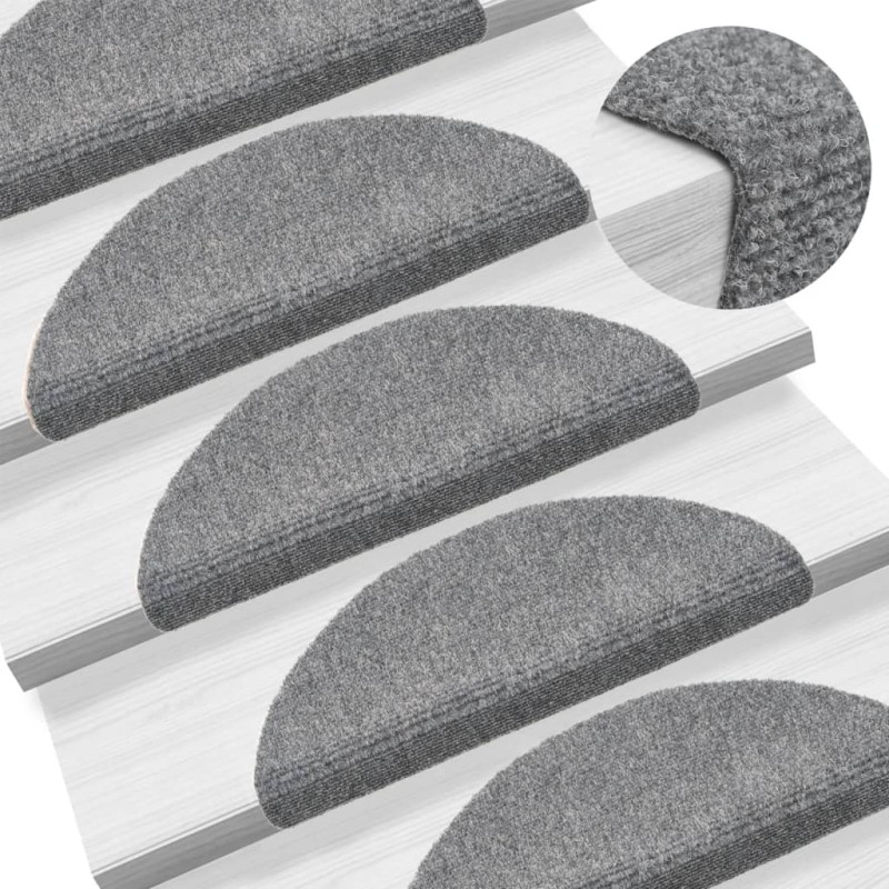 vidaXL Tappetini per Scale Adesivi 5 pz 56x17x3 cm Grigio Chiaro vidaXL Tappetini per Scale Adesivi 5 pz 56x17x3 cm Grigio Chiaro