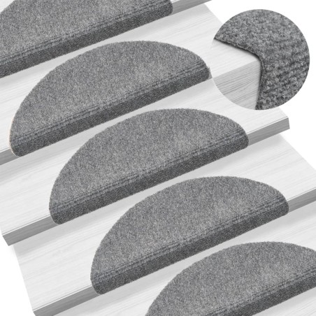 vidaXL Tappetini per Scale Adesivi 5 pz 56x17x3 cm Grigio Chiaro