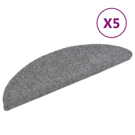 vidaXL Tappetini per Scale Adesivi 5 pz 56x17x3 cm Grigio Chiaro