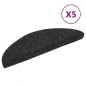 vidaXL Tappetini Adesivi per Scale 5 pz 56x17x3 cm Neri Agugliati