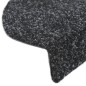 vidaXL Tappetini Adesivi per Scale 5 pz 56x17x3 cm Neri Agugliati