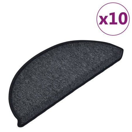 vidaXL Tappetini per Scale 10 pz 65x24x4 cm Grigio Scuro