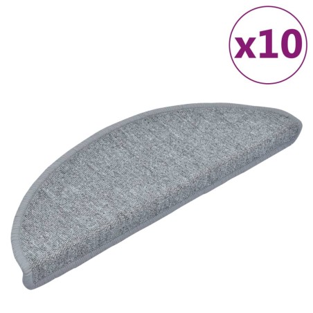 vidaXL Tappetini per Scale 10 pz 65x24x4 cm Grigio Chiaro