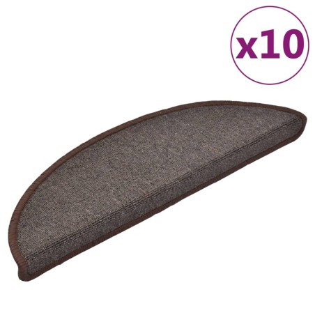 vidaXL Tappetini per Scale 10 pz 56x17x3 cm Marrone Caffè