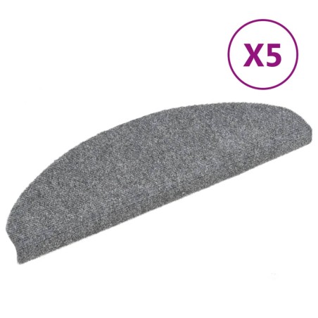 vidaXL Tappetini Scale Adesivi 5 pz 65x21x4 cm Grigio Chiaro Agugliati