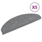 vidaXL Tappetini Scale Adesivi 5 pz 65x21x4 cm Grigio Chiaro Agugliati
