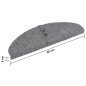 vidaXL Tappetini Scale Adesivi 5 pz 65x21x4 cm Grigio Chiaro Agugliati