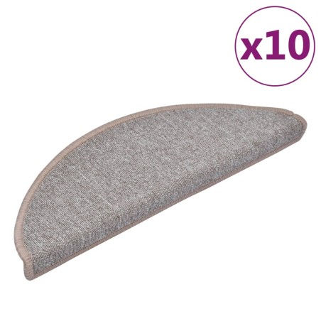 vidaXL Tappetini per Scale 10 pz 65x24x4 cm Marrone Chiaro