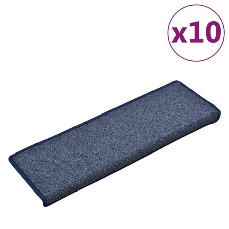 vidaXL Tappetini per Scale 10 pz 65x21x4 cm Blu
