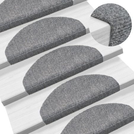 vidaXL Tappetini Scale Adesivi 10pz 65x21x4 cm Grigio Chiaro Agugliati