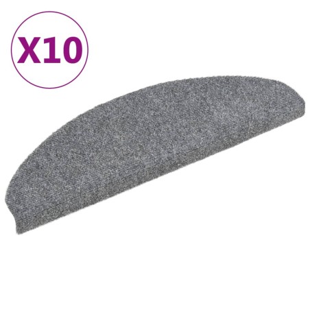 vidaXL Tappetini Scale Adesivi 10pz 65x21x4 cm Grigio Chiaro Agugliati