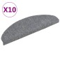 vidaXL Tappetini Scale Adesivi 10pz 65x21x4 cm Grigio Chiaro Agugliati