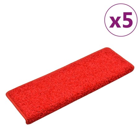 vidaXL Tappetini per Scale 5 pz 65x21x4 cm Rossi