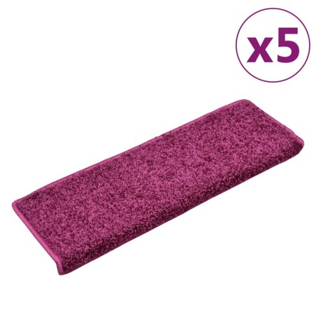 vidaXL Tappetini per Scale 5 pz 65x21x4 cm Viola