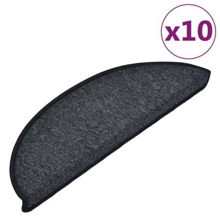 vidaXL Tappetini per Scale 10 pz 56x17x3 cm Antracite