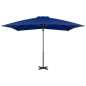 vidaXL Ombrellone a Sbalzo con Palo in Alluminio Azzurro 250x250 cm