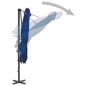 vidaXL Ombrellone a Sbalzo con Palo in Alluminio Azzurro 250x250 cm