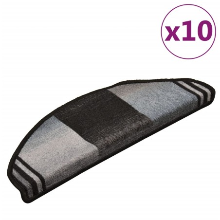 vidaXL Tappetini per Scale Autoadesivi 10 pz 65x21x4 cm Nero e Grigio