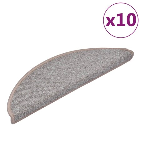 vidaXL Tappetini per Scale 10 pz 56x17x3 cm Marrone Chiaro