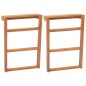 vidaXL Portasciugamani 2 pz Legno Massello di Teak vidaXL Portasciugamani 2 pz Legno Massello di Teak