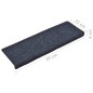vidaXL Tappetini per Scale Tessuto Agugliato 5 pz 65x21x4 cm Antracite