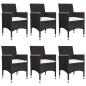 vidaXL Set Mobili da Pranzo per Giardino 7 pz Nero vidaXL Set Mobili da Pranzo per Giardino 7 pz Nero