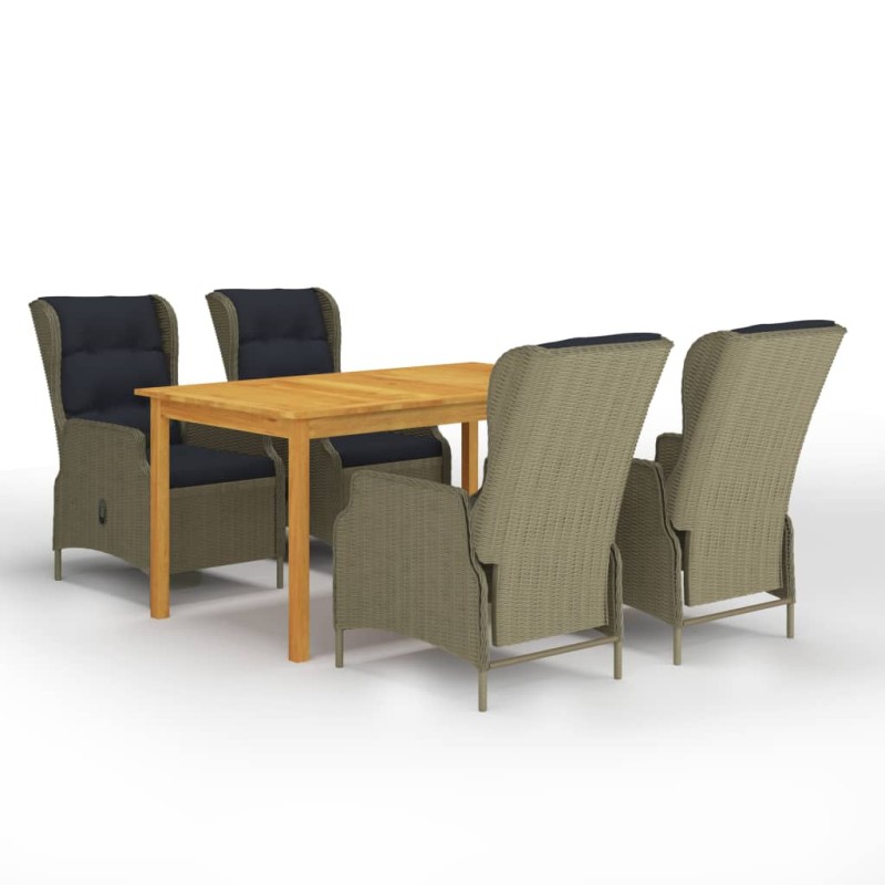 vidaXL Set Mobili da Pranzo per Giardino 5 pz Marrone vidaXL Set Mobili da Pranzo per Giardino 5 pz Marrone