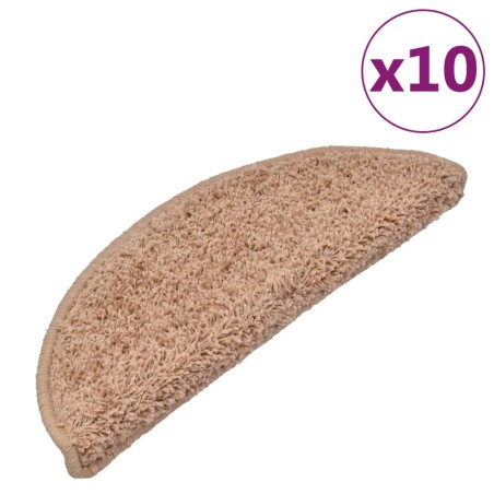 vidaXL Tappetini per Scale 10 pz 65x21x4 cm Beige