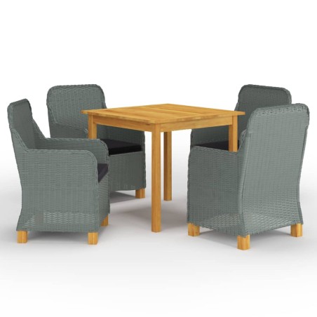 vidaXL Set Mobili da Pranzo per Giardino 5 pz Grigio Chiaro