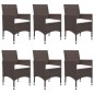 vidaXL Set Mobili da Pranzo per Giardino 7 pz Marrone vidaXL Set Mobili da Pranzo per Giardino 7 pz Marrone