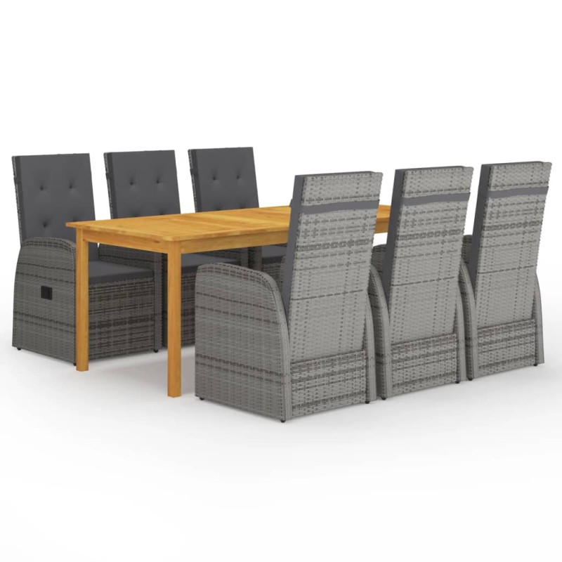 vidaXL Set da Pranzo da Giardino 7 pz Grigio vidaXL Set da Pranzo da Giardino 7 pz Grigio
