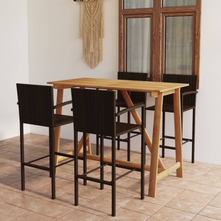 vidaXL Set Bar da Giardino 5 pz Marrone