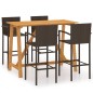 vidaXL Set Bar da Giardino 5 pz Marrone vidaXL Set Bar da Giardino 5 pz Marrone