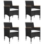 vidaXL Set Mobili da Pranzo per Giardino 5 pz Nero vidaXL Set Mobili da Pranzo per Giardino 5 pz Nero