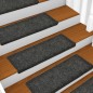 vidaXL Tappetini per Scale Tessuto Agugliato 10 pz 65x21x4 cm Grigi