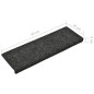 vidaXL Tappetini per Scale Tessuto Agugliato 10 pz 65x21x4 cm Grigi
